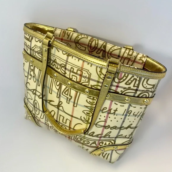 Coach Gold Logo Purse (H) - Picture 2 of 6